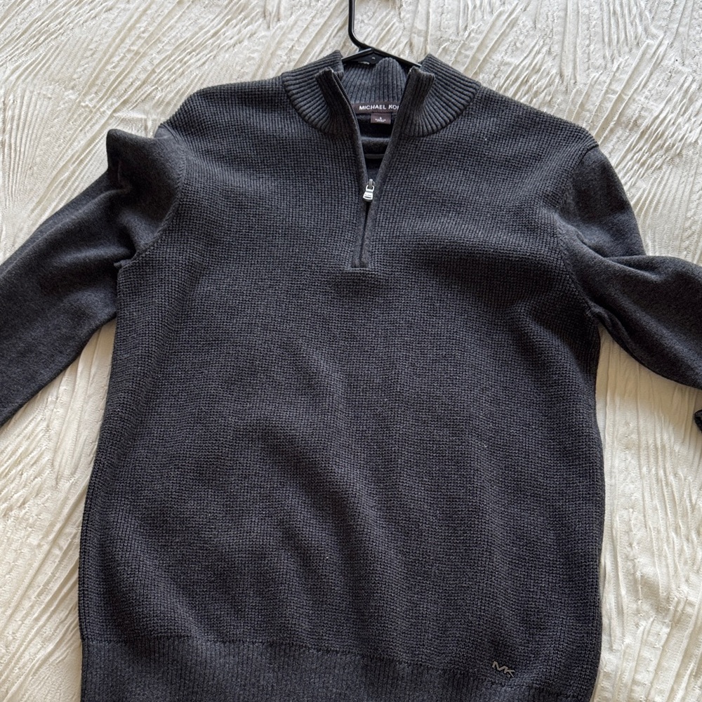 Michael Kors Charcoal Zip-Up Sweater